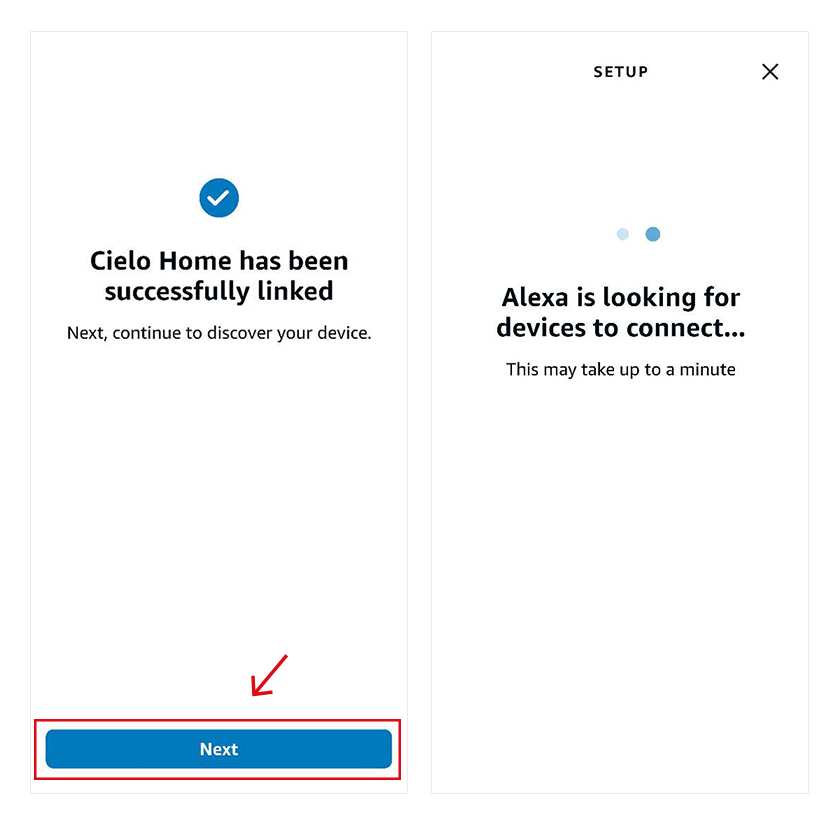Linking Alexa to cielo home app