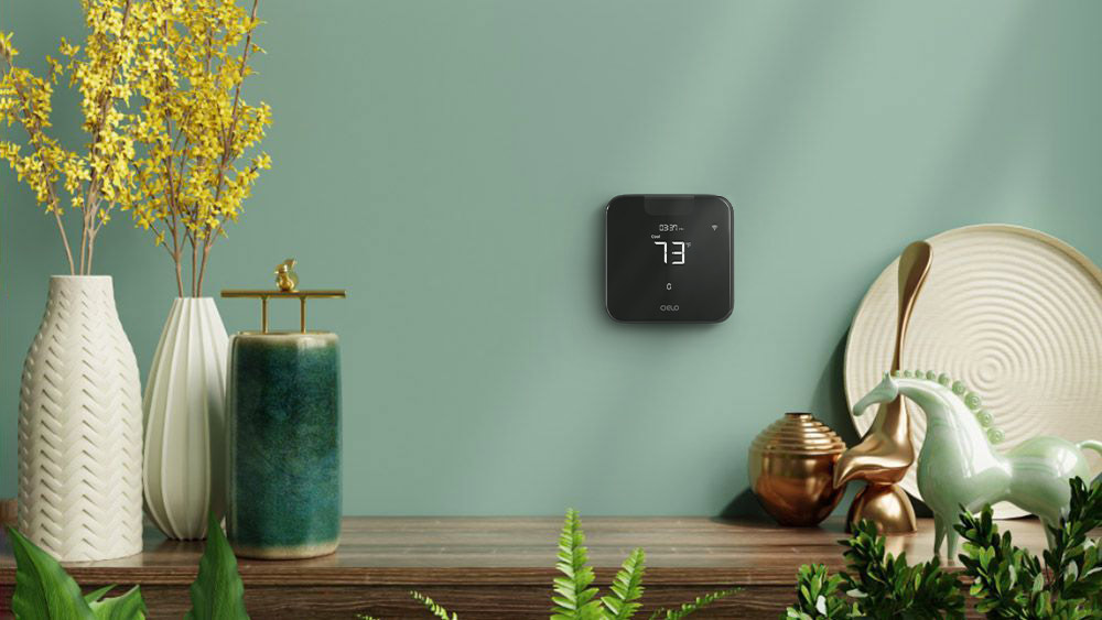 Breez Max, a mini-split thermostat, is installed on a wall to maintain ideal room temperature