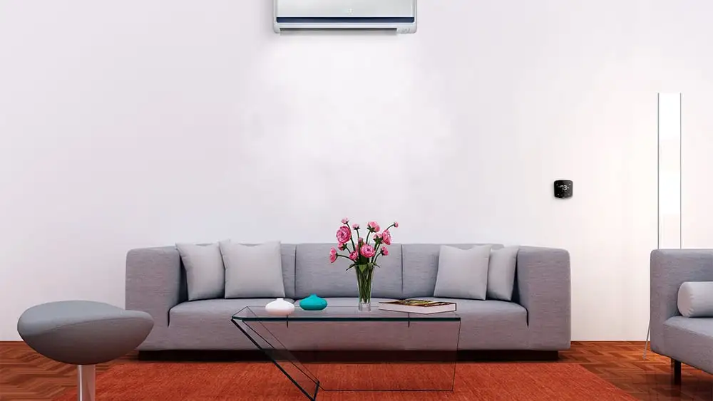 Cielo Breez Plus mounted on the wall in the room.