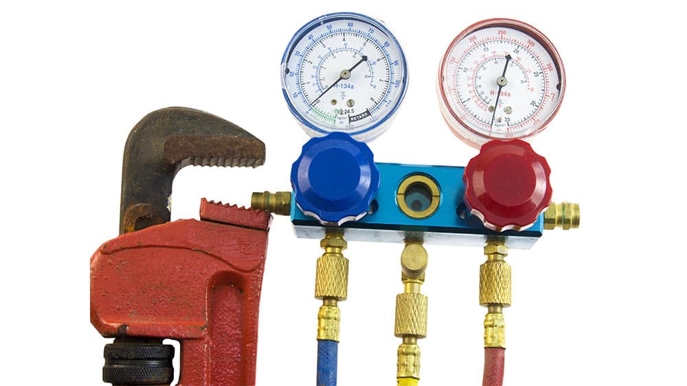 Gauge for AC refrigerants.