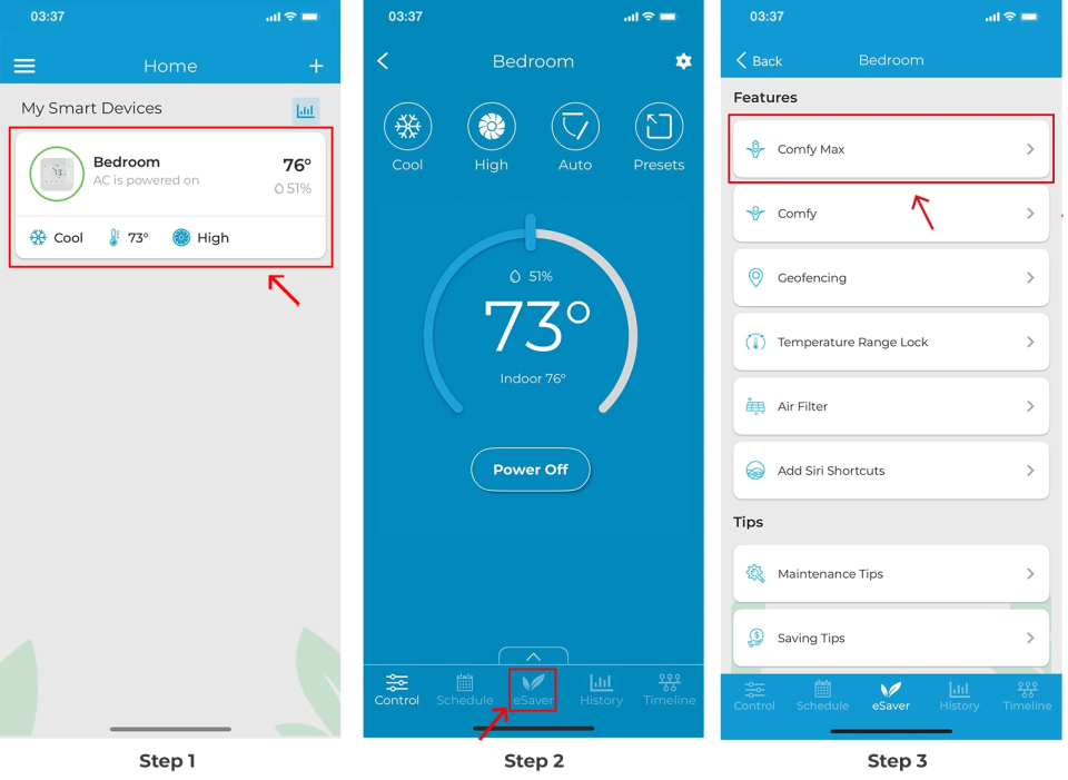 Comfy Max feature in Breez Max