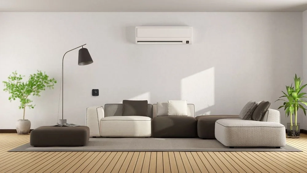 Breez max - a mini-split thermostat installed in a living room