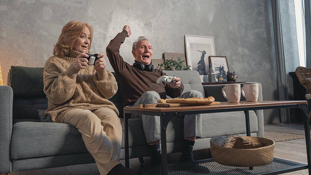 A couple enjoying a sports match