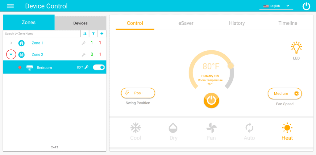 Cielo Breez device control.