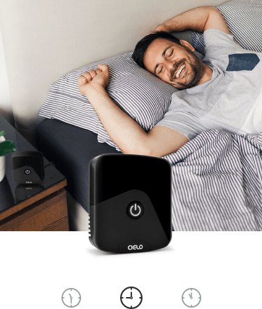 A man waking up after peaceful sleep I Cielo Breez Eco I Sceduling feature