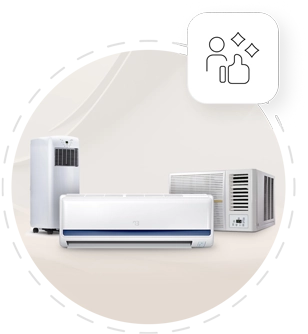 Ductless air conditioners including mini-split, portable, and window unit.