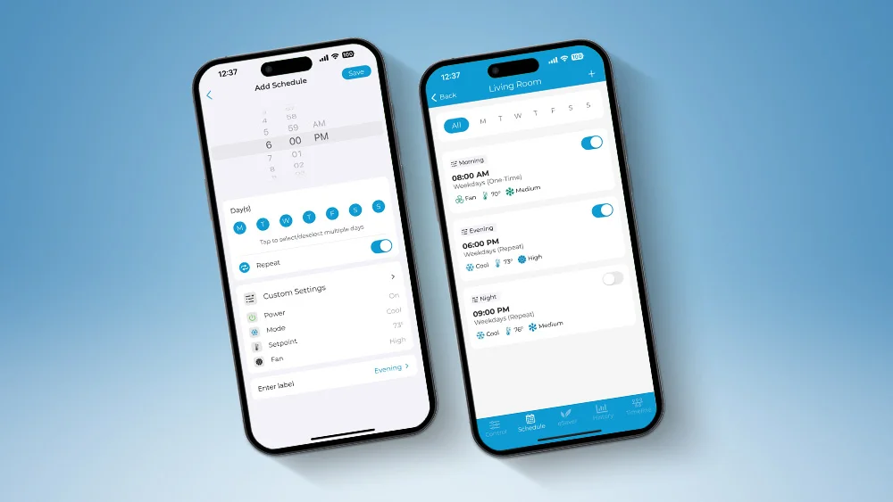 Set schedules on your air conditioner with phone. Control air conditioner with phone, how to control ac with android phone.