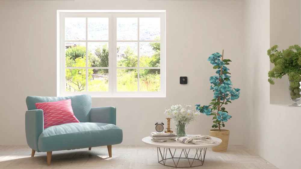 Cielo Breez Max - a mini-split thermostat installed in a living room