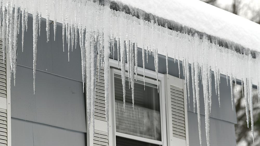 Ice dams on the roof