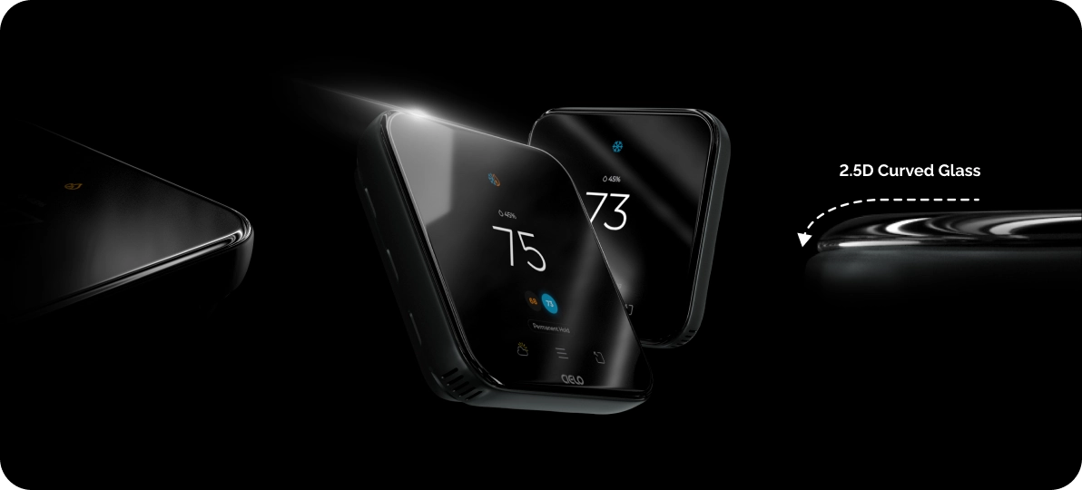 Cielo smart thermostat 2.5 D curved glass