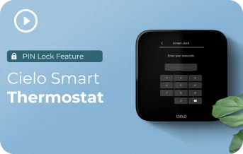 Cielo Smart Thermostat showing the pin lock screen