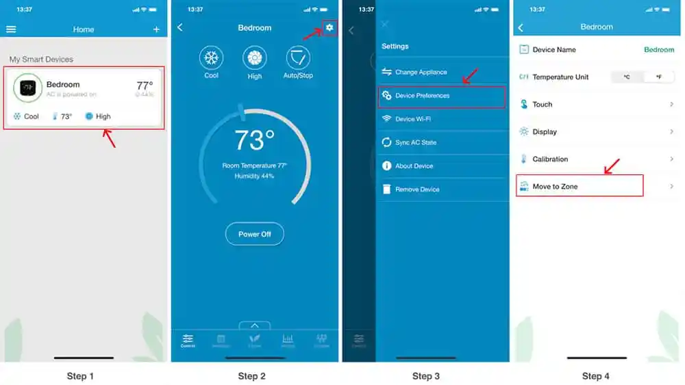 Cielo Home app control screen
