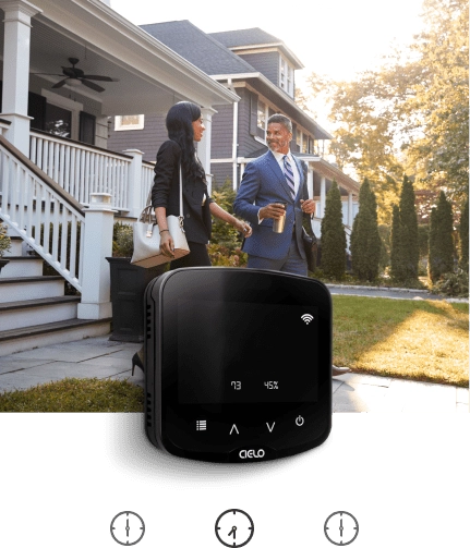 Cielo breez turns off the AC as the family heads out for work.