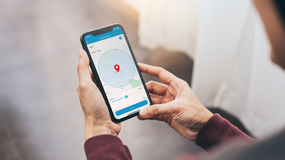 using geofencing via phone app