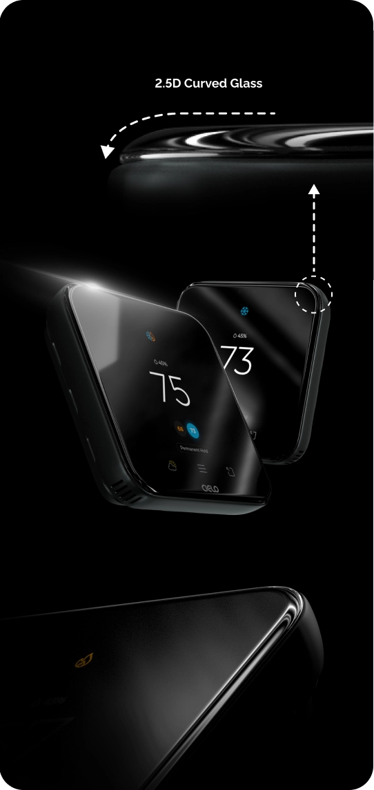 Cielo smart thermostat 2.5 D curved glass