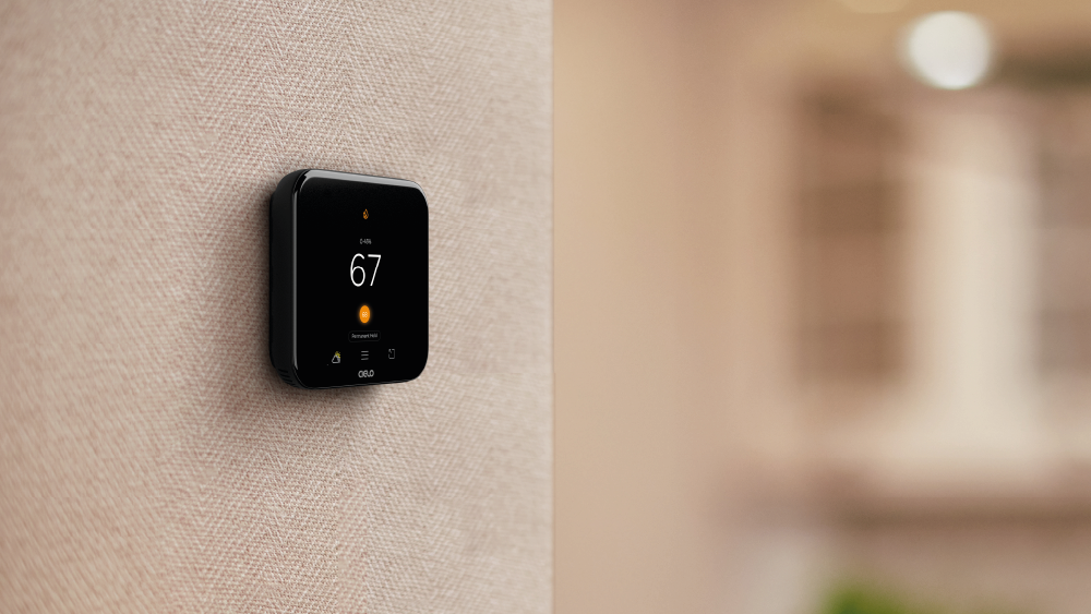 Cielo smart thermostat set in heat mode
