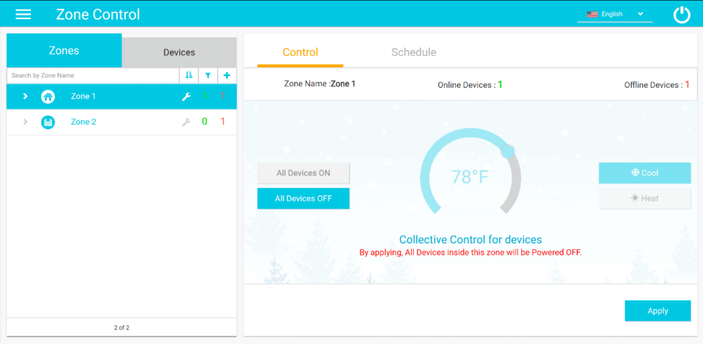 Cielo Breez devices zone control.