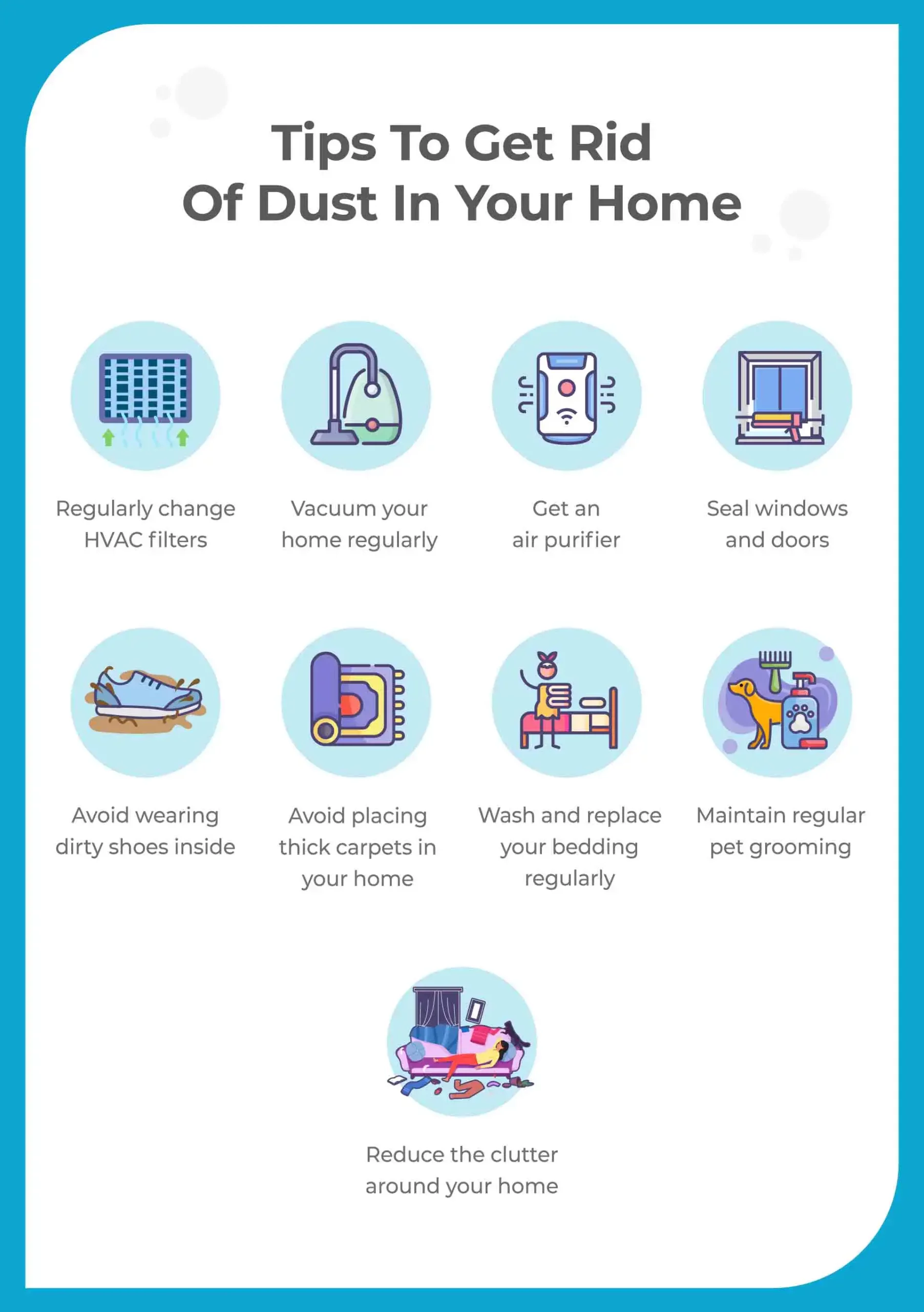 infographic about how to get rid of dust in your home