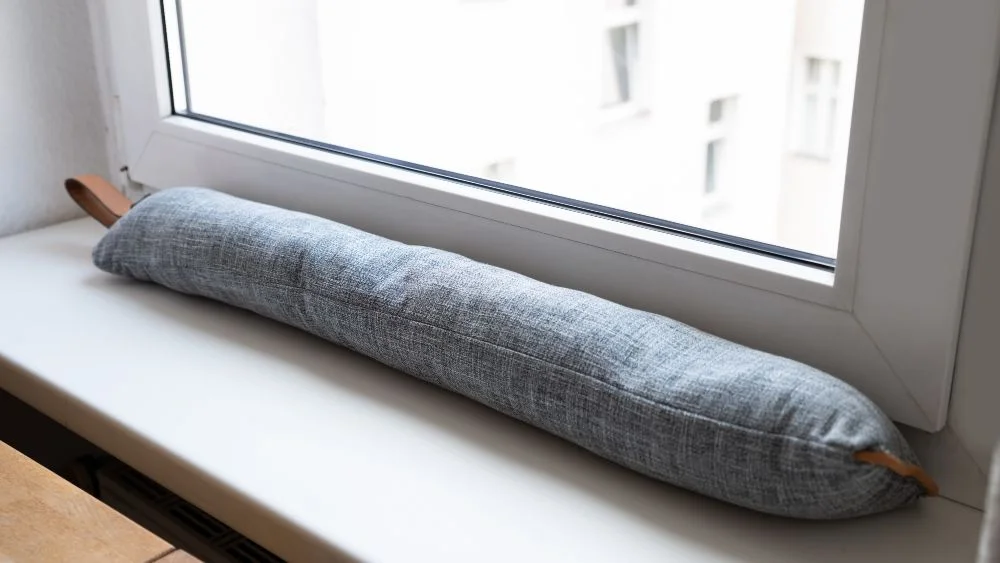 draft stopper in front of window