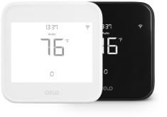 Cielo Smart Thermostat Eco in black and white