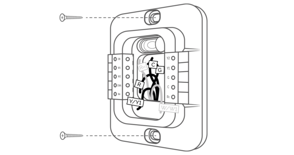 screwing thermostat backplate 