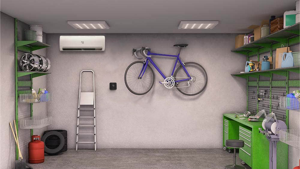 Breez max - a mini-split thermostat, installed in a garage