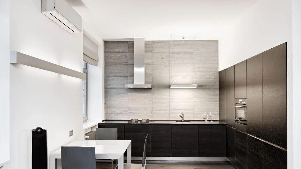 kitchen with air conditioner installed