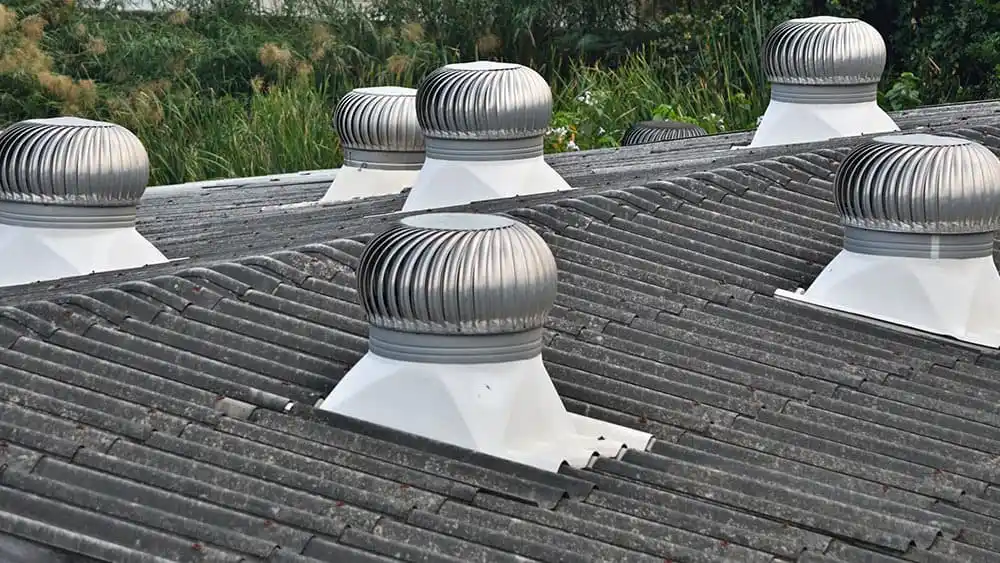 Vents for attic ventilation.